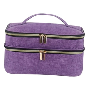 Magideal - Bolsa De Almacenamiento De Esmalte De Uñas, Caja De Gran Capacidad Para Esmalte De Uñas, Lápiz Labial Cosmético, Aceite Esencial , Violeta, 11.02 Pulgadas X 7.48 Pulgadas X 6.30 Pulgadas