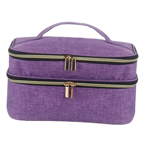 Magideal - Bolsa De Almacenamiento De Esmalte De Uñas, Caja De Gran Capacidad Para Esmalte De Uñas, Lápiz Labial Cosmético, Aceite Esencial , Violeta, 11.02 Pulgadas X 7.48 Pulgadas X 6.30 Pulgadas