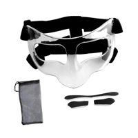 Magideal - Protector Nasal Para Baloncesto, Protector Facial Con Material De Pc Irrompible, Correa Ajustable Y Almohadilla Para Una Cobertura Total, Apto Para Adultos, Fútbol Y Sóftbol. Negro Claro