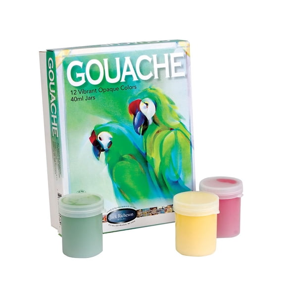 Set de pintura gouache Yarka de 12 colores, frascos de 40 ml