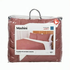 Plumón Mf Emboss + Sherpa King / Café – Mashini 260×240 Cm.