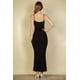 thumbnail image 3 of Saronite Vestido Largo Camisola con Tirantes Finos y Bajo de Sirena de Punto Acanalado Liso, Negro (para Mujer), 3 of 5