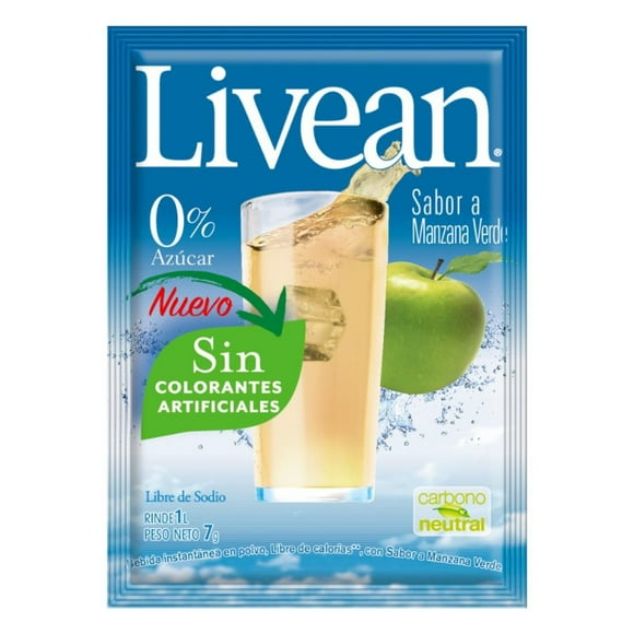 Jugo en Polvo Libre de Azúcar Manzana Verde 7g Sobre, 1 Un