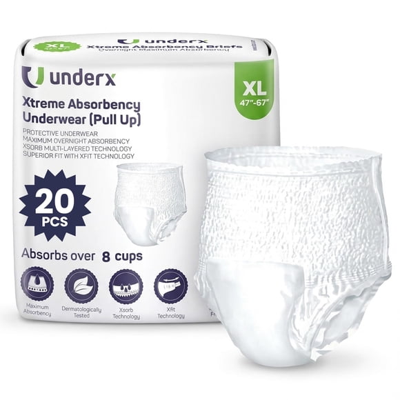 Ropa interior para incontinencia Underx XL - 20 unidades - 8 tazas