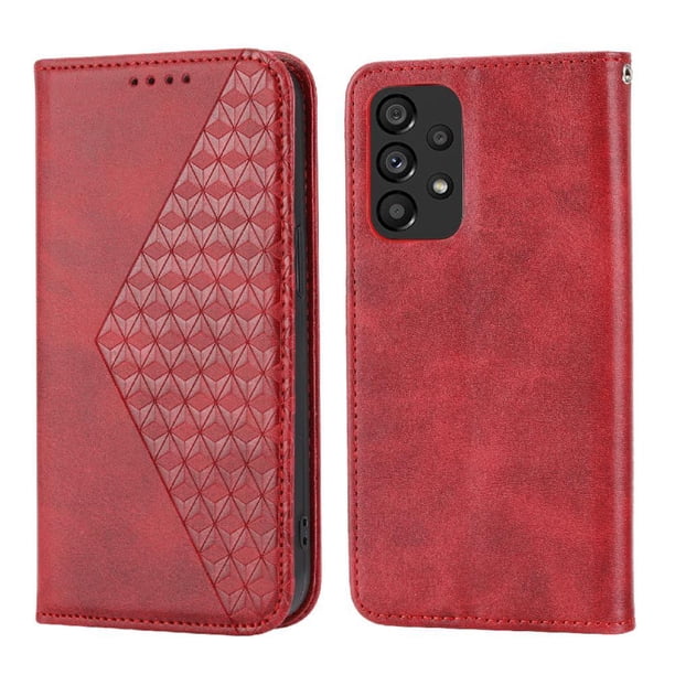 Funda Flip FOXDOCK para Samsung Galaxy A23 4G/5G , Estilo Billetera con Diseño Rombo, Correa de Mano y Soporte, Uso Diario