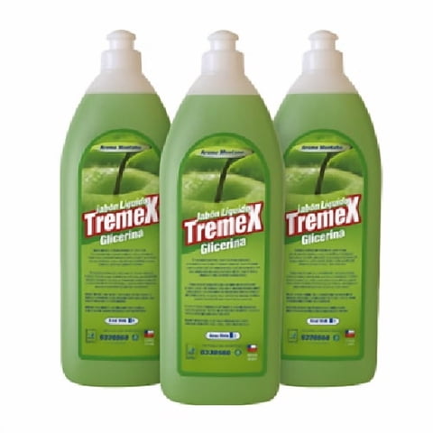 Jabón Líquido Tremex Manzana 1L – Pack 3 Unidades