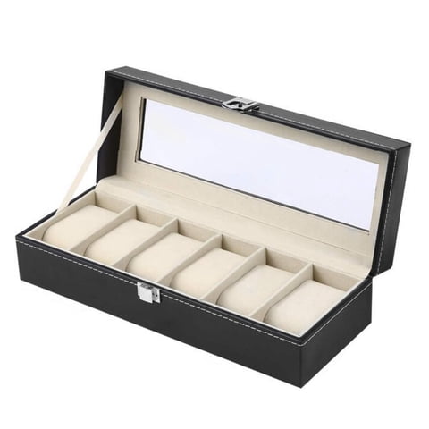 Importclick - Organizador Reloj Deluxe 6 Relojes 100% Cuero Natural