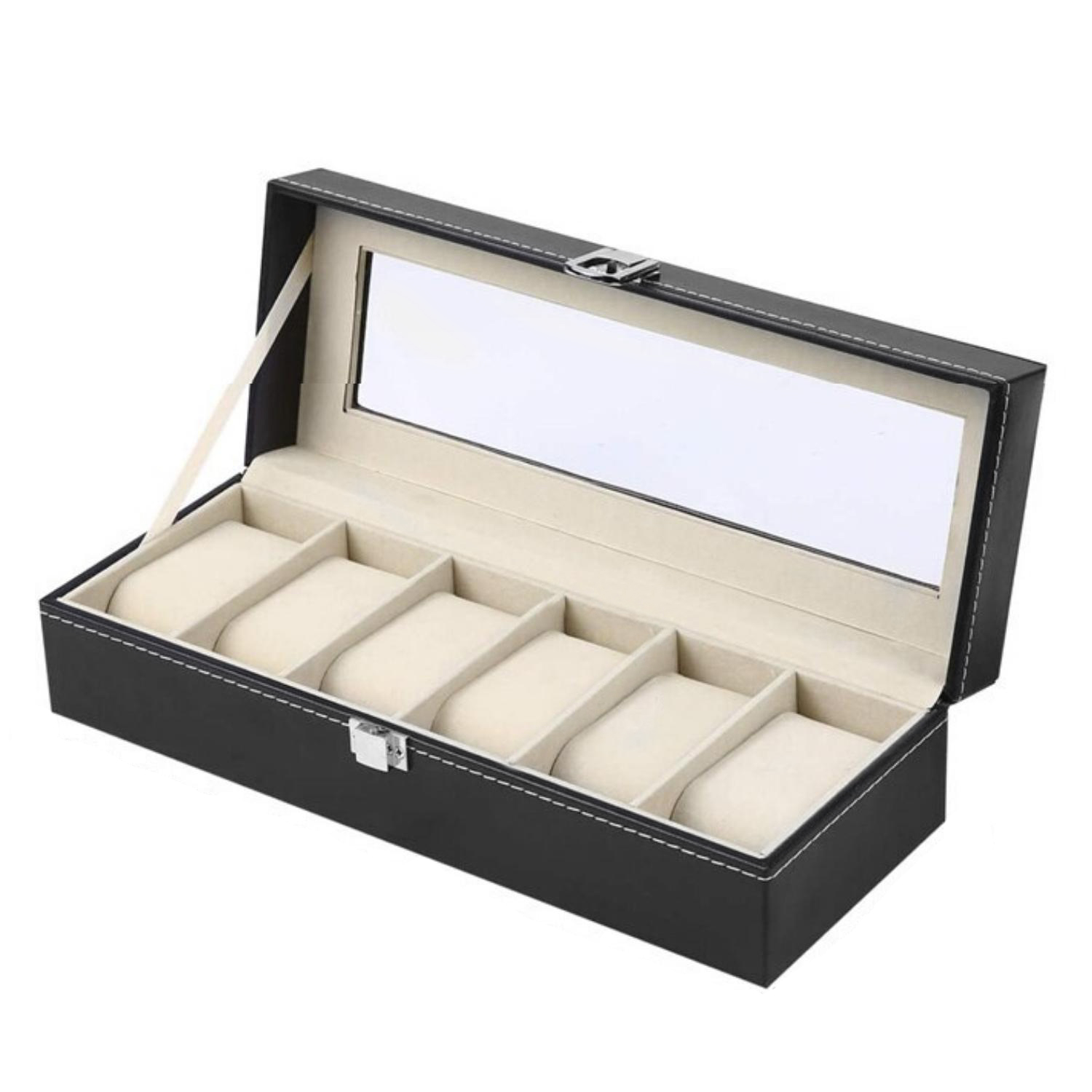 Importclick - Organizador Reloj Deluxe 6 Relojes 100% Cuero Natural