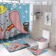 thumbnail image 1 of Dumbo-theme 4-Piece Shower Curtain Set with Rugs, Waterproof Bathroom Decor Set Includes Bath Mat, U-Shaped Rug, Toilet Lid Cover and Curtain with Hooks, 1 of 6