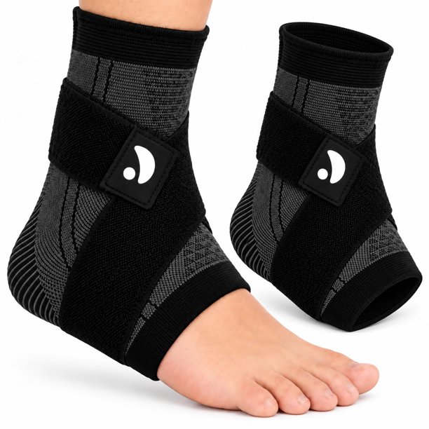 Manga de compresión para talón y tobillo Asoleo RecoverX Youth - Pack de 2 - Negro