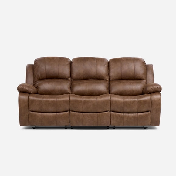 Sofa Reclinable 3 Cuerpos Umbria Tela Tabaco