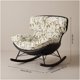 thumbnail image 3 of Sillón Olivia Mecedor Jacquard Botánico 2 Rieles Metálicos Verde Floreado, 3 of 8