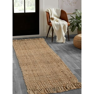 Alfombra Runner Area Hausattire Tejida A Mano, Yute, 60 X 150 Cm, Color Natural