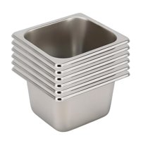 Prochef - Pack 6 Depositos Gastro Gn 1/6 X 100 Mm Acero Inox