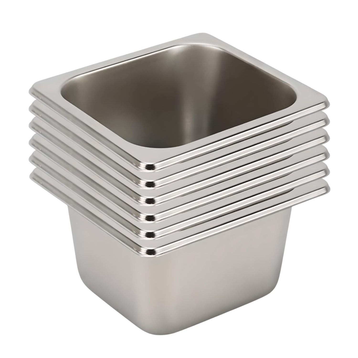 Prochef - Depósito Gastronómico Gn 1/6 X 100 Mm Acero Inox. Pack 6 Un.