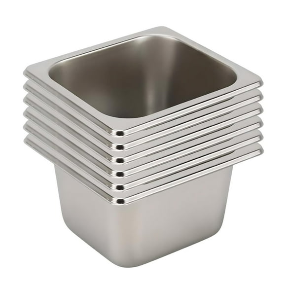 Depósito Gastronómico GN 1/6 x 100 mm Acero Inox. Pack 6 Un.