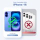 thumbnail image 2 of Funda SleekCover para iPhone 16 de 6.1 pulgadas, rayas rosa y blanco, 2 of 9