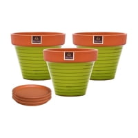 Mestiza - Set De 3 Maceta Kony 19Cm Terra Verde Y Sus Platos