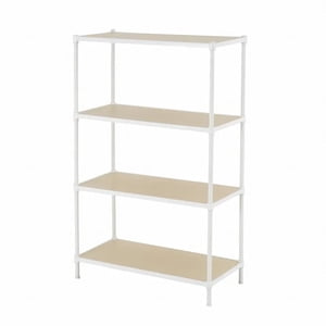 Topmarket - Estantería Blanca Con Repisas De Bambú De 4 Niveles