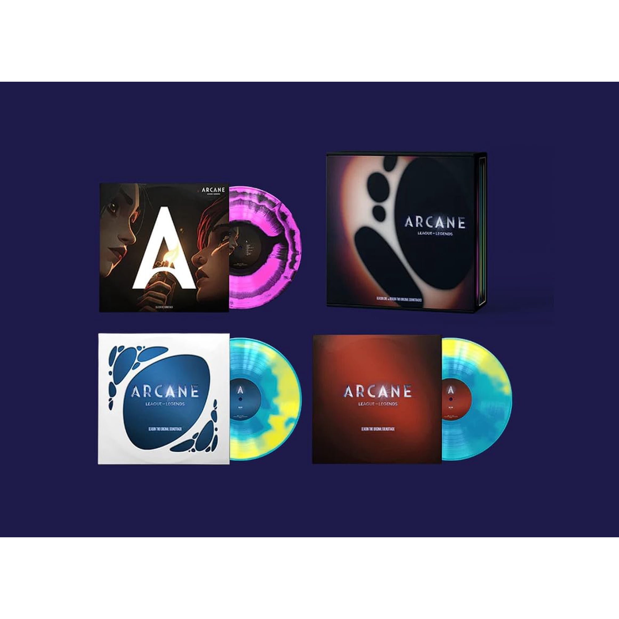 Riot Games, Netflix - Paquete De Vinilo Banda Sonora De Las Temporadas 1 Y 2 De Riot Games Arcane