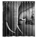 thumbnail image 1 of Cortina de ducha de elefante africano, juego de cortina de baño con ganchos, tamaño 36 x 72 pulgadas, 1 of 3