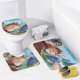 thumbnail image 4 of Hechizado-theme 4-Piece Shower Curtain Set with Rugs, Waterproof Bathroom Decor Set Includes Bath Mat, U-Shaped Rug, Toilet Lid Cover and Curtain with Hooks, 4 of 6