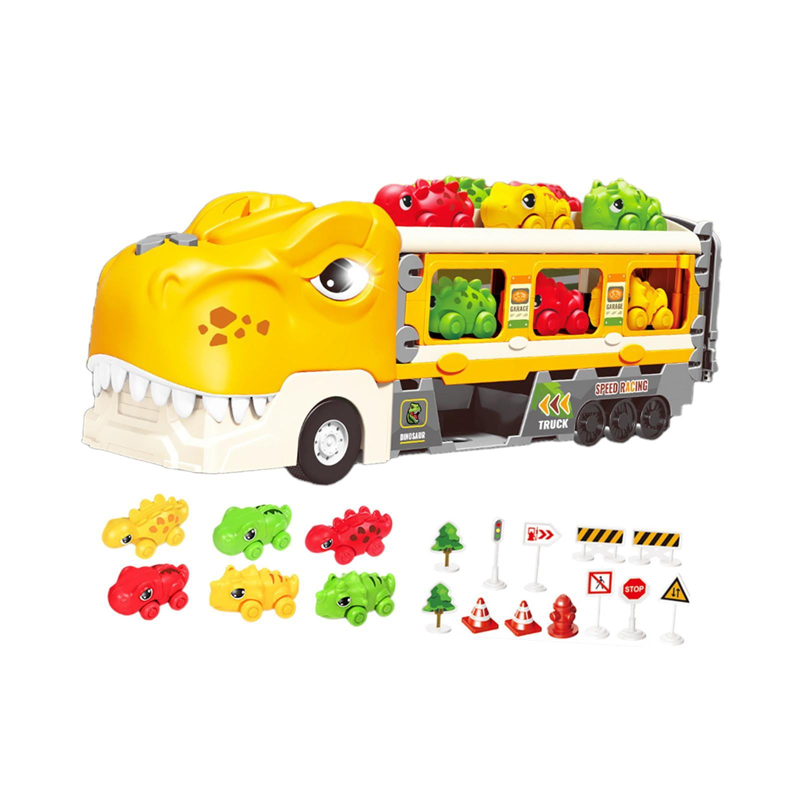 Magideal - Camión Transportador De Dinosaurios, Juguete Creativo, Camión Transportador De Dinosaurios, Juguetes Para Niños, Regalos De Fiesta Para Niños Y Niñas Amarillo