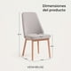 thumbnail image 4 of Pack 2 Sillas Comedor Lena Madera Asiento Acolchado Poliéster Greige, 4 of 9