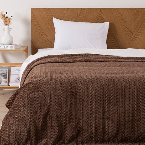 Mashini - Frazada Jqd Flannel Nevada 1.5 P Café