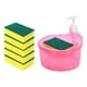 thumbnail image 1 of Dispensador De Jabón Para Platos Y Soporte De Esponja Con 6 Esponjas Práctico Para Fregadero De Hotel Rosa, 1 of 3