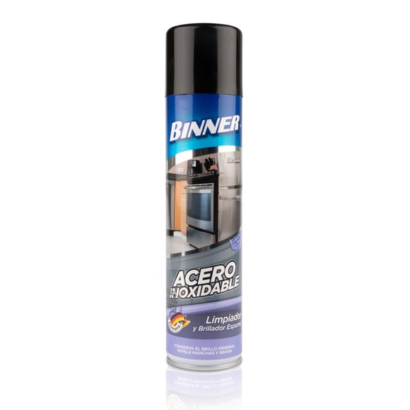 Binner Limpiador Abrillantador de Acero Inoxidable en Aerosol 400 ml