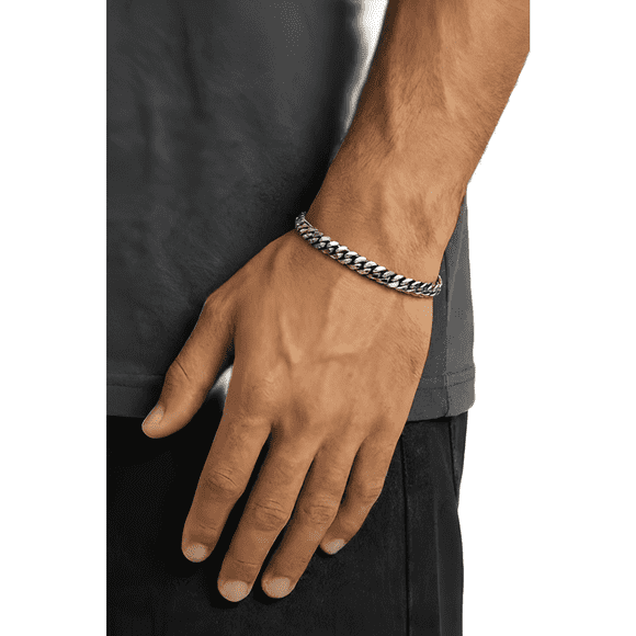 Pulsera cuban 8mm acero inoxidable 316l largo 18 CM Plateada