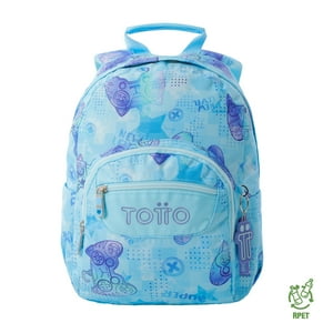 Mochila Escolar Para Niña Notebook 10"" Tempera Azul Totto