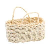 Magideal - 1/12 Casa De Muñecas En Miniatura Cesta Tejida Artesanías Hechas A Mano Cesta De Almacenamiento Para Decoración Micro Paisaje Jardín De Hadas Accesori Rectángulo