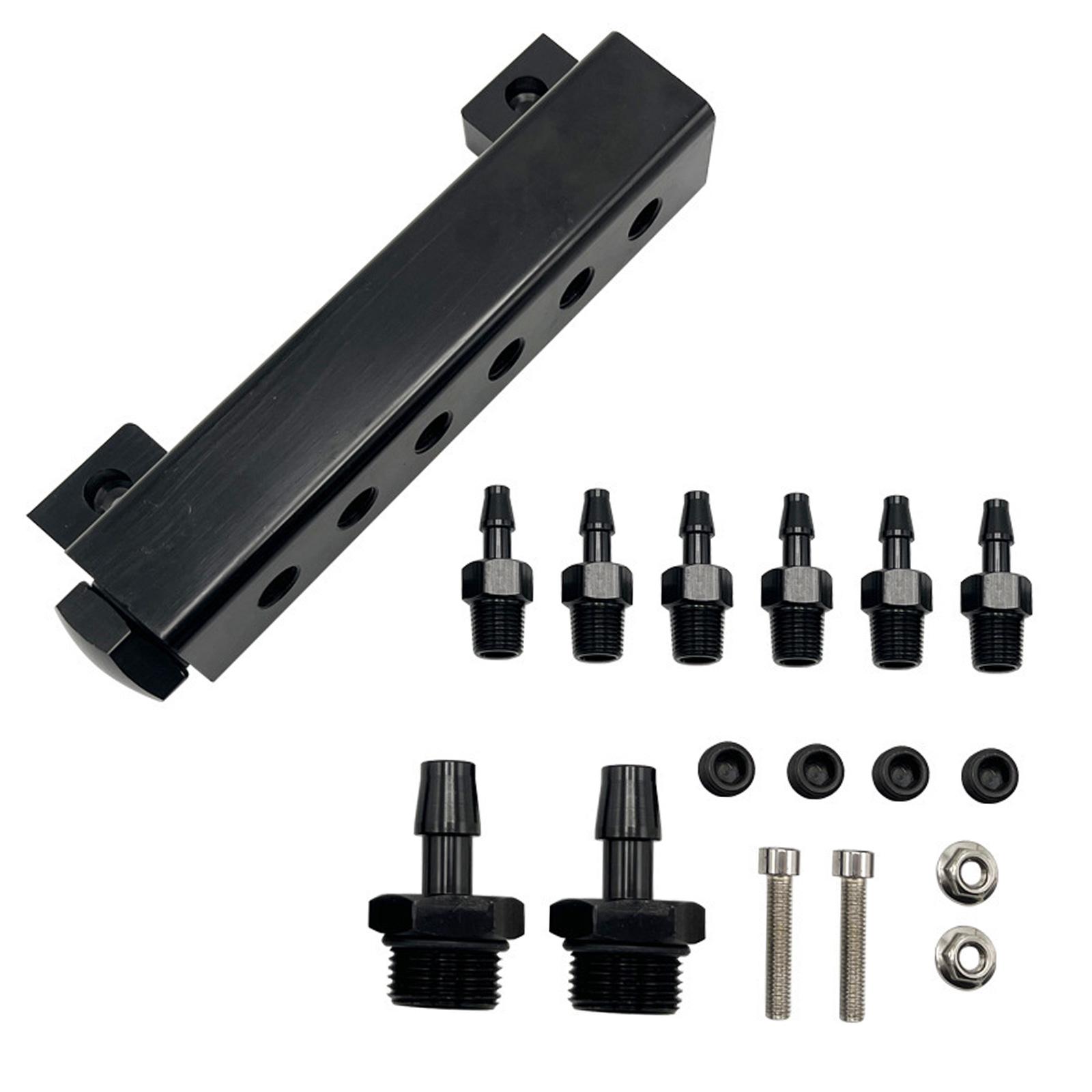 Ioensy - Accesorio De Refuerzo De 6 Puertos, Kits De Colectores De Admisión De Bloque De Vacío Npt De 1/8""