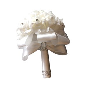 Magideal - Ramo De Novia Para Lanzar, Adorno De Ramo, Accesorios Para Fotos, Flores Artificiales Para Bodas, Festivales, Fiestas, Hogar Y Exteriores. Blanco
