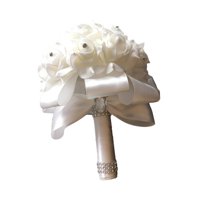 Magideal - Ramo De Novia Para Lanzar, Adorno De Ramo, Accesorios Para Fotos, Flores Artificiales Para Bodas, Festivales, Fiestas, Hogar Y Exteriores. Blanco