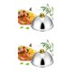 thumbnail image 1 of Placa De Cloche De Cubierta De Comida De Acero Inoxidable De 2 Piezas Con Plato De Cubierta Con Cúpula Dorado, 1 of 5