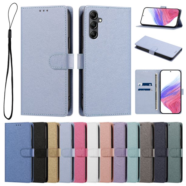 Funda Cartera de PU para Samsung Galaxy A15 con Tarjetas, Azul Cielo
