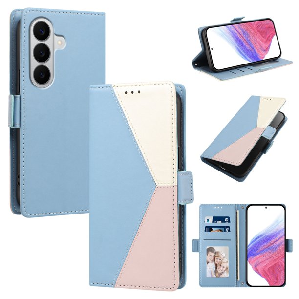 Funda Tipo Libro para Samsung Galaxy A18 con Ranuras, Azul Claro