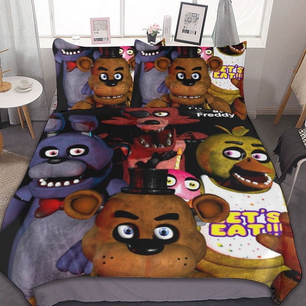 Five Nights at Freddy 3-Piece Bedding Set Warm And Comfortable Soft Duvet Cover Bed Set for Boys Girls Kids Adult Bedroom All Season