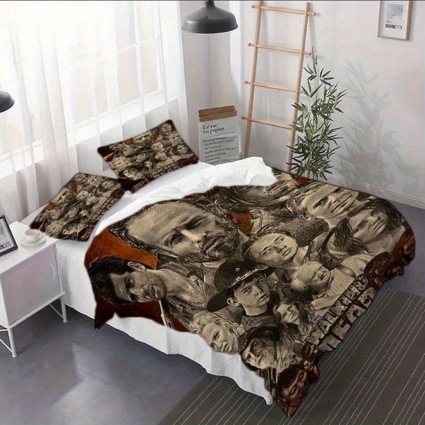 3pcs The Walking Dead Cover Set - Bedding for Bedroom Decor and RV Halloween Christmas Gift (1 * Cover + 2/1 Pillowcases