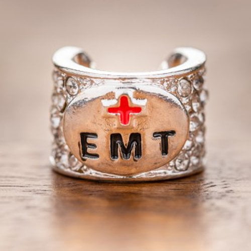Abalorios de estetoscopio CharMed EMT con anillo de metal 0.5 para atención médica