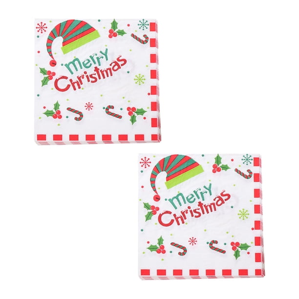 Servilletas de papel, Servilletas navideñas, Servilletas desechables decorativas, Servilletas tamaño cena, Servilletas de cóctel para baño, Cafetería, sombrero de navidad