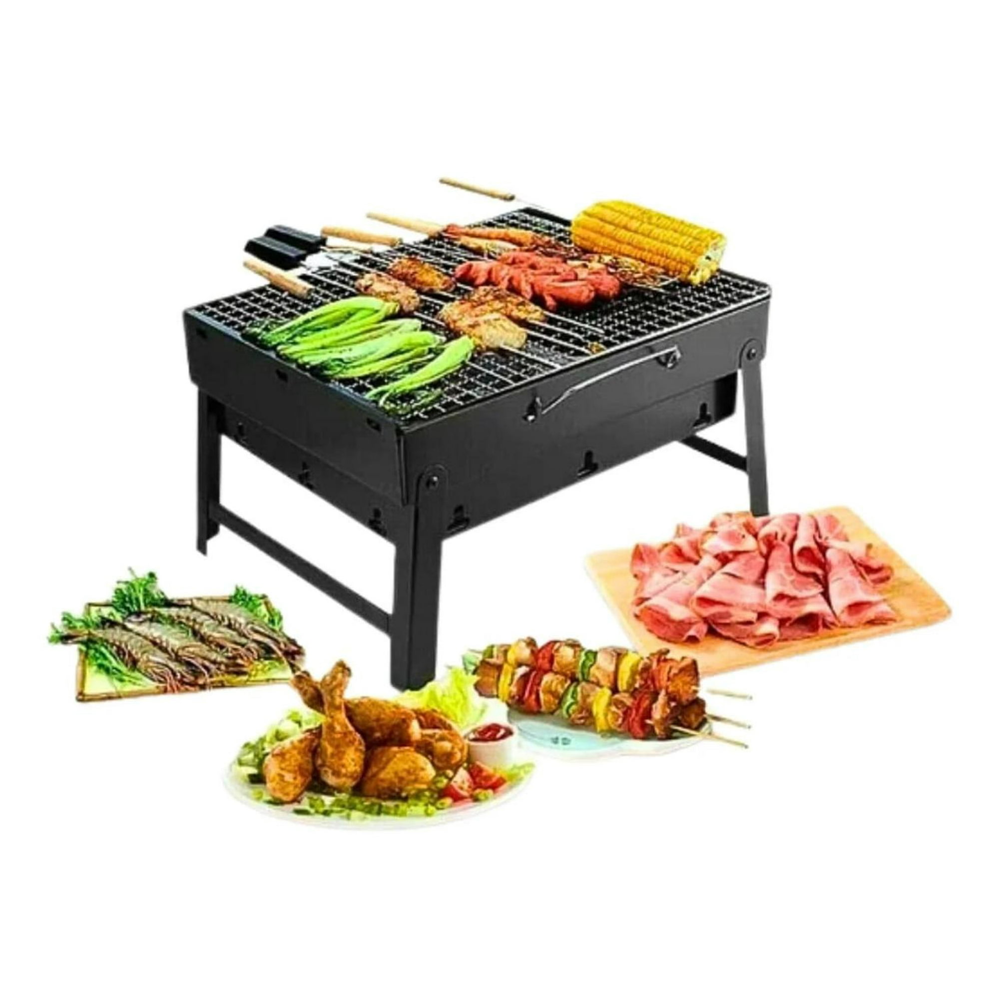 Genérico - Parrilla Portátil Plegable Para Asados Negro
