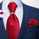 thumbnail image 5 of Corbata Hombre Seda En Caja + Anillo Dorado, Paño Y Colleras rojo Talla Única, 5 of 5
