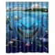 thumbnail image 1 of Cortina de ducha retro con diseño de tiburón divertido, juego de cortinas de baño con ganchos, tamaño 60 x 72 pulgadas, 1 of 3