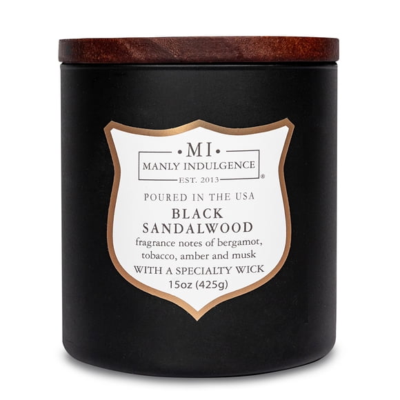 Vela aromática Manly Indulgence Black Sandalwood, 450 ml, para hombre