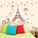thumbnail image 2 of Calcomanías de pared románticas de la Torre Eiffel para niñas, pegatinas de vinilo con diseño de flores, mariposas, globos aerostáticos, para San Valentín, parejas, dormitorio, sala de estar, arte mur, 2 of 5