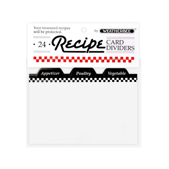 Juego de 24 tarjetas de receta Weatherbee 8 cm × 13 cm
